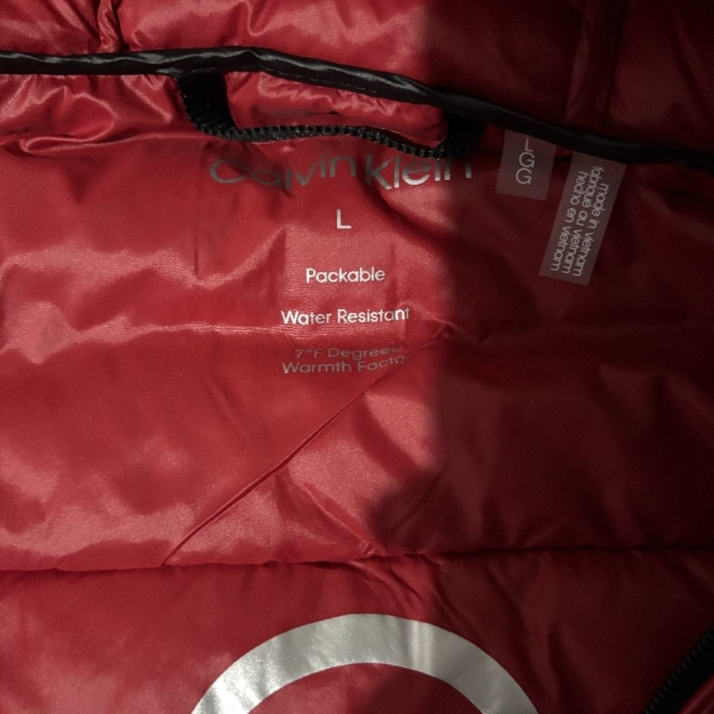 Calvin Klein Red Packable Water Resistant Jacket